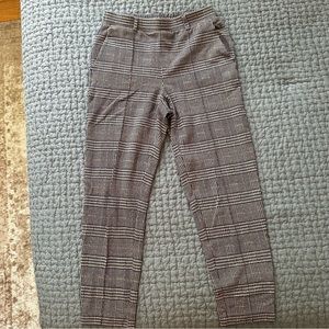 Plaid straight leg pants